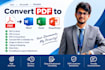 convert PDF to word, excel, powerpoint and do typing jobs