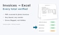 convert PDF invoices to excel with verified totals