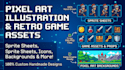 draw custom pixel art illustration and retro game assets
