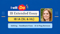 do ib ia and extended essay editing and feedback