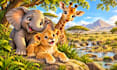 african wildlife childrens illustrations