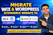 migrate, transfer wix, wordpress ecommerce website to shopify volusion migration