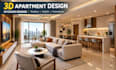 design 3d apartment interiors, floor plans, space plans, layouts, and renderings
