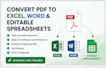 convert PDF to excel, word, and editable spreadsheets
