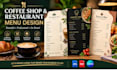 design a modern cafe menu, coffeeshops and restaurant menu