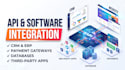 integrate API, rest API, third party software, CRM, erp, hrm and payment systems