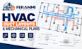 draft hvac duct layouts and mechanical plans in autocad