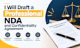 draft a professional nda and confidentiality agreement