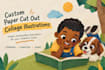 create paper cut collage illustrations for childrens books