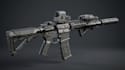 create 3d fps weapon, low poly weapon, 3d sci fi gun, pbr texture, game weapon