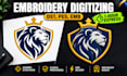 do fast embroidery digitizing logo and convert image to dst pes jef in 1 hour