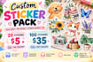 create custom digital and printable kawaii sticker packs