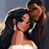 custom couple portrait romantic artistic illustration