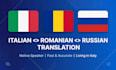 translate russian to italian and italian to russian as native