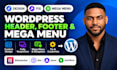 website header and footer designer  elementor