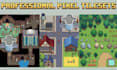 do pixel art tileset, pixel character sprites, sprite sheet animation rpg