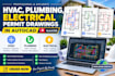 do hvac, plumbing, electrical permit drawings in autocad
