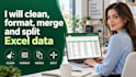 clean, format, merge and split excel data