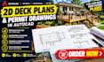 create 2d deck plans and permit drawings in autocad