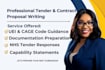 write winning contract proposal, nhs tender response and capability statement