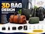 design a professional 3d bag mockup and packaging