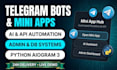 build a custom telegram mini app, webapp, or python bot