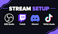 setup obs studio, tiktok studio, discord, twitch