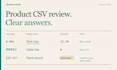 review your product CSV and provide clear issue reports