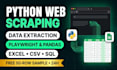 do python web scraping, data extraction, and excel CSV automation