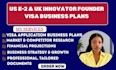 write US and UK innovator founder visa application business plan