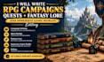 write rpg campaigns quests fantasy lore and immersive game worlds editing