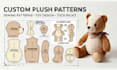 create custom plush toy sewing pattern stuffed animal pattern maker tech pack