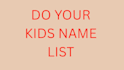do your kids children naming ceremony list