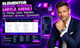 fix, create, redesign, revamp elementor header, footer or mega menu