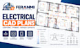 draft electrical lighting and power plans in autocad