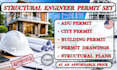 structural engineer permit set, building permit, electrical plans engineer stamp