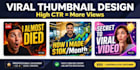 design 3 eye catching viral youtube thumbnails with high CTR