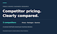 research five competitors and compare pricing and packages