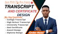 transcript design, academic transcript, college transcript, diploma certificate