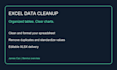 clean and organize your excel data and create a clear chart
