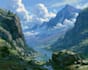 illustrate beautiful flat landscape illustration art