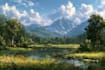 professional vector landscape illustration