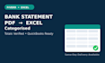 convert bank statement PDF to excel or CSV, categorised and verified