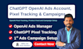 setup openai chatgpt ads manager, conversion tracking and launch ads campaign