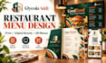 design restaurant menu, cafe menu, digital menu board and qr code menu