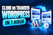 transfer clone wordpress into other host in 1 hour