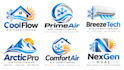 design a professional hvac, cooling, heating, ventilation air conditioning logo