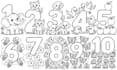 create custom number coloring book illustrations for children