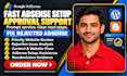 help with google adsense approval, fix rejection and set up adsense