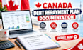prepare your canada debt repayment plan documentation